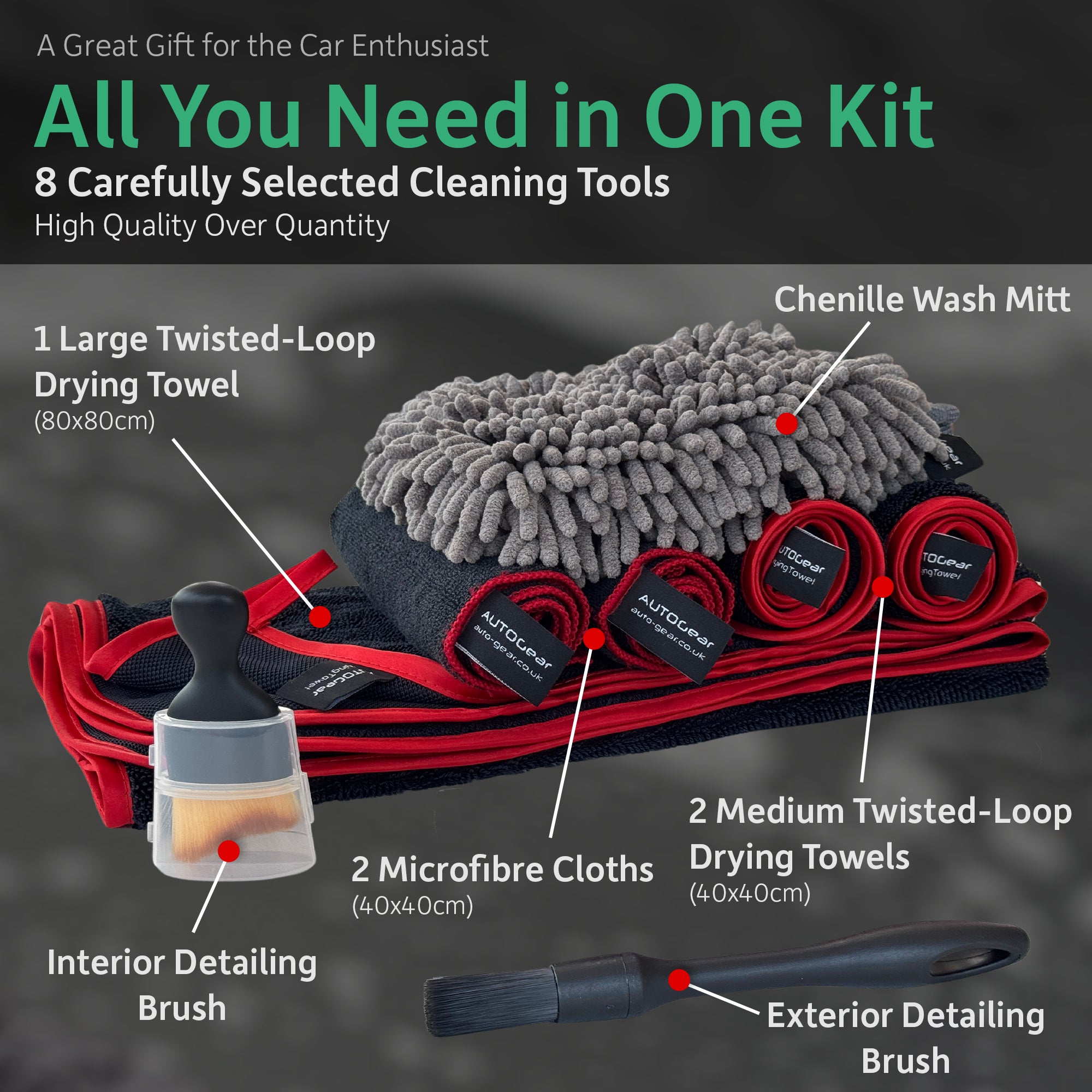 8 Piece Car Valeting Kit
